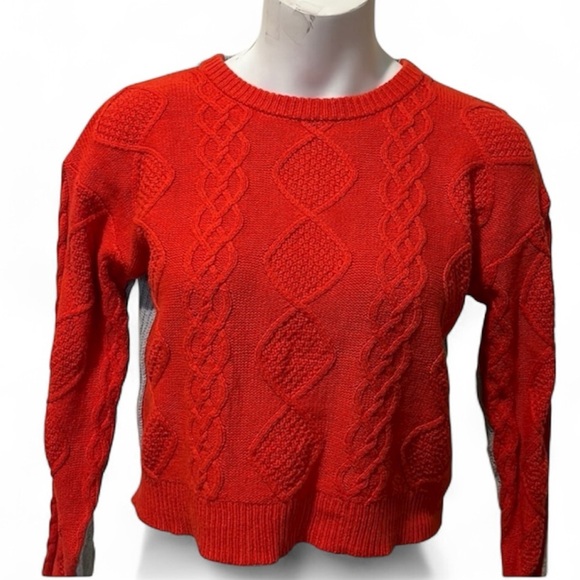 Nordstrom Color Block Crop Sweater. Size L 10/12 - Picture 1 of 10